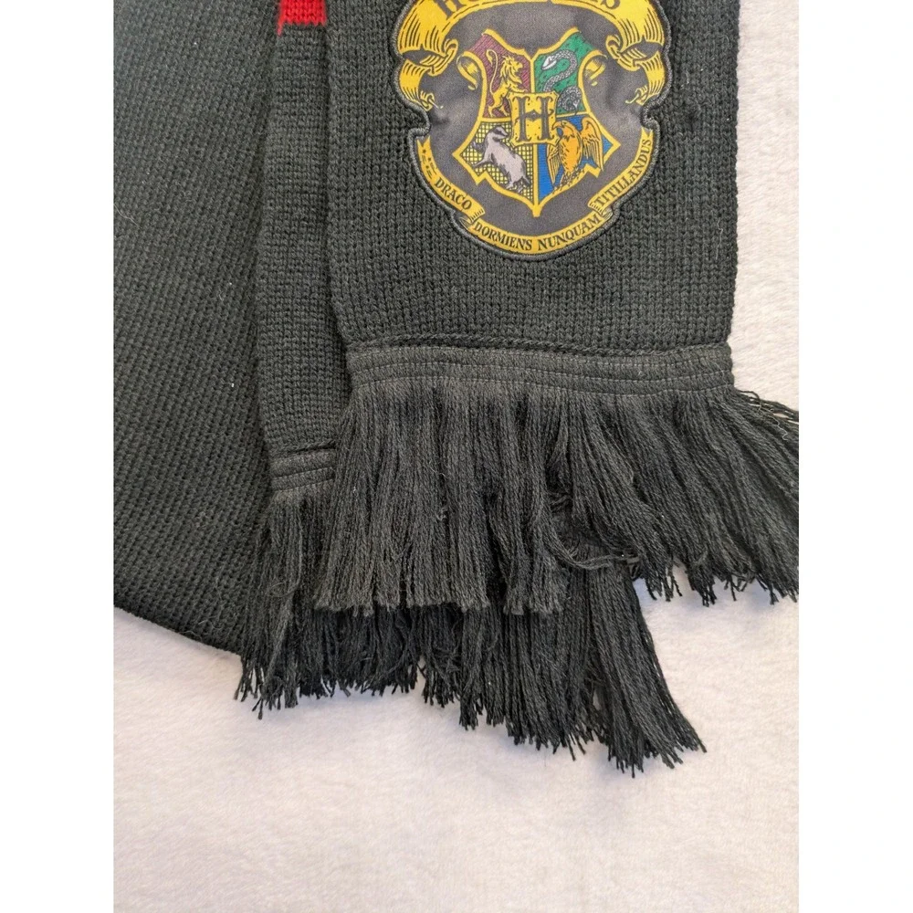 Harry Potter Hogwarts Scarf‎ Black Red Blue Yellow Green Striped Fringe